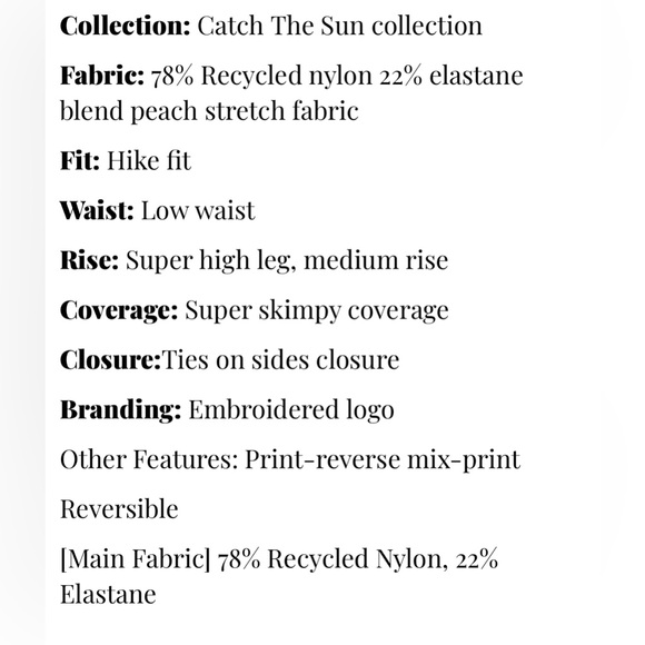 NEW BILLABONG catch the sun rev tie skmp hik bikini in multi - Picture 14 of 14